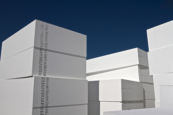Styropor 1 Pannelli in polistirene in un magazzino